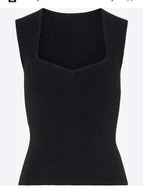 Anthropologie Black Ribbed Knit Tank